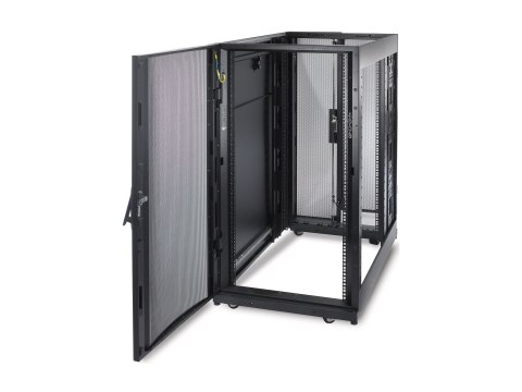 APC NetShelter SX - Stojak - czarny - 24U - 19" - Zgodność z TAA - dla P/N: SMTL1500RM3UC, SMTL1500RMI3UC, SRT3000XLAUS, SRTL3KR