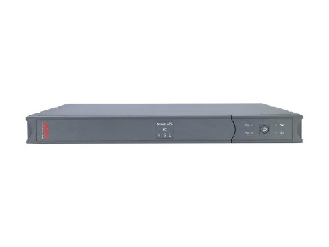 APC Smart-UPS SC 450VA - UPS (montowany w stojaku) - AC 230 V - 280 wat - 450 VA - RS-232 - złącza wyjściowe: 4 - 1U - szary - d