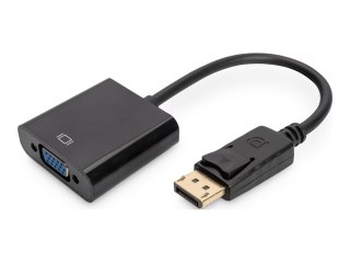 ASSMANN - Przejściówka DisplayPort - DisplayPort 20-pin (M) do HD-15 (VGA) (F) - 15 cm - odlewany - czarny