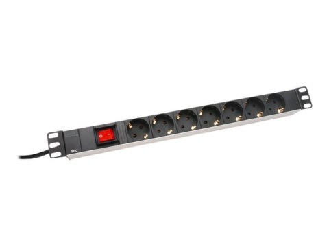 DIGITUS DN-95402 - Linka zasilania (montowany w stojaku) - AC 250 V - wejście: zasilanie - złącza wyjściowe: 7 (zasilanie) - 19"