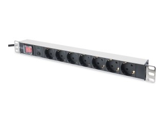 DIGITUS DN-95403 - Linka zasilania (montowany w stojaku) - AC 250 V - wejście: zasilanie - złącza wyjściowe: 7 (zasilanie) - 19"