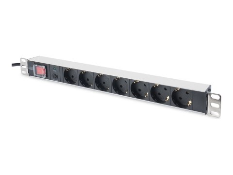 DIGITUS DN-95403 - Linka zasilania (montowany w stojaku) - AC 250 V - wejście: zasilanie - złącza wyjściowe: 7 (zasilanie) - 19"