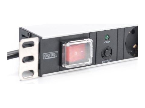 DIGITUS DN-95403 - Linka zasilania (montowany w stojaku) - AC 250 V - wejście: zasilanie - złącza wyjściowe: 7 (zasilanie) - 19"