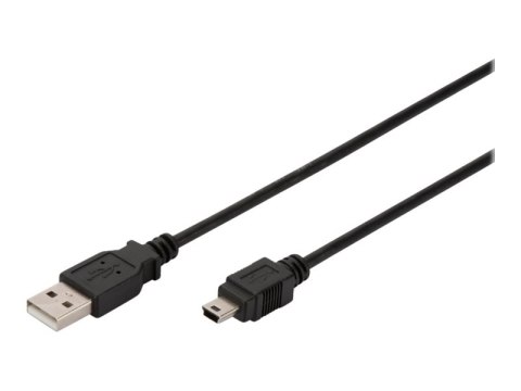 DIGITUS - Kabel USB - USB (M) do mini USB typ B (M) - USB 2.0 - 1.8 m - odlewany - czarny