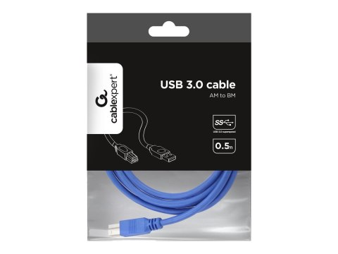 Gembird - Kabel USB - USB Typ A (M) do USB Type B (M) - USB 3.0 - 1.8 m - odlewany - niebieski