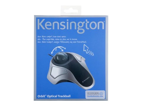 Kensington Orbit Optical Trackball - Manipulator kulkowy - prawo i leworęczna - optyczna - 2 przyciski - przewodowa - USB - sreb
