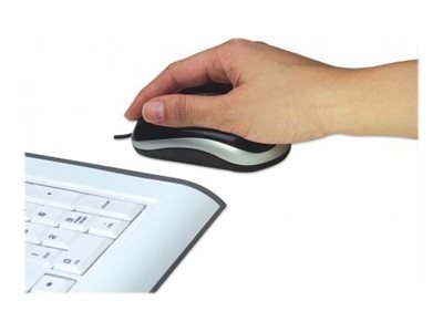 Manhattan MH3 USB Wired Mouse, Black/Grey, 1000dpi, USB-A, Optical, Sturdy, Three Button with Scroll Wheel, Three Year Warranty,
