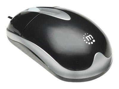 Manhattan MH3 USB Wired Mouse, Black/Grey, 1000dpi, USB-A, Optical, Sturdy, Three Button with Scroll Wheel, Three Year Warranty,