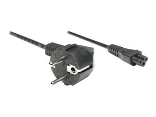 Manhattan Power Cord/Cable, Euro 2-pin (CEE 7/4) plug to C5 Female (cloverleaf/triangular), 1.8m, 16A, Lifetime Warranty, Polyba