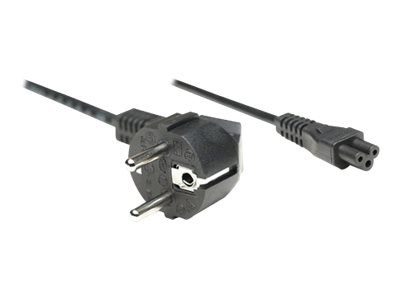 Manhattan Power Cord/Cable, Euro 2-pin (CEE 7/4) plug to C5 Female (cloverleaf/triangular), 1.8m, 16A, Lifetime Warranty, Polyba