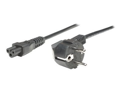 Manhattan Power Cord/Cable, Euro 2-pin (CEE 7/4) plug to C5 Female (cloverleaf/triangular), 1.8m, 16A, Lifetime Warranty, Polyba