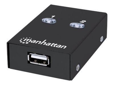 Manhattan USB-A Automatic Sharing Switch, 2x USB-B Ports, 480 Mbps (USB 2.0), Dual Control (Auto-Sensing or Manual), Bus Powered