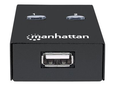 Manhattan USB-A Automatic Sharing Switch, 2x USB-B Ports, 480 Mbps (USB 2.0), Dual Control (Auto-Sensing or Manual), Bus Powered