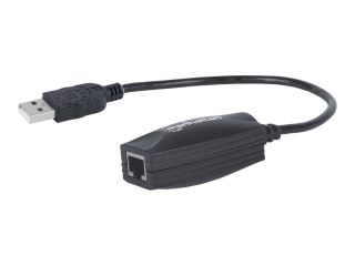 Manhattan USB-A Line Extender, for use with RJ45 network cable (not included), extends USB Device up to 60m, bus power, Cat5e/Ca