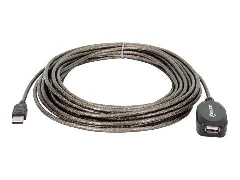Manhattan USB-A to USB-A Extension Cable, 10m, Male to Female, Active, 480 Mbps (USB 2.0), Daisy-Chainable, Built In Repeater, H