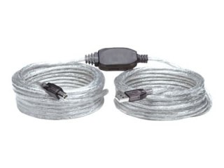 Manhattan USB-A to USB-B Cable, 11m, Male to Male, Active, 480 Mbps (USB 2.0), Built In Repeater, Hi-Speed USB, Translucent Silv