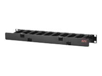 APC Horizontal Cable Manager Single-Sided with Cover - Zestaw zarządzania kablami do stojaka - czarny - 1U - 19" - Zgodność z TA