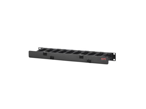 APC Horizontal Cable Manager Single-Sided with Cover - Zestaw zarządzania kablami do stojaka - czarny - 1U - 19" - Zgodność z TA