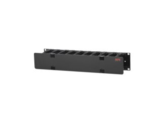 APC Horizontal Cable Manager Single-Sided with Cover - Zestaw zarządzania kablami do stojaka - czarny - 2U - 19" - Zgodność z TA