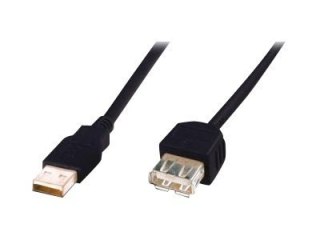 ASSMANN - Przedłużacz kabla USB - USB (M) do USB (F) - USB 2.0 - 3 m - czarny