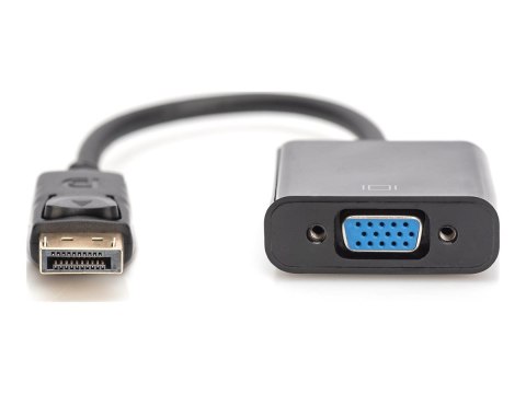 ASSMANN - Przejściówka DisplayPort - DisplayPort 20-pin (M) do HD-15 (VGA) (F) - 15 cm - odlewany - czarny
