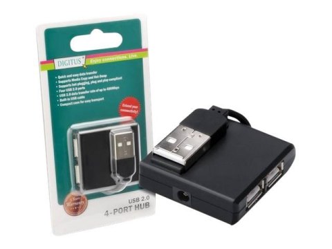 DIGITUS DA-70217 - Koncentrator - 4 x USB 2.0 - stacjonarny