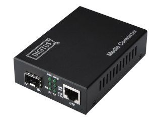 DIGITUS DN-82130 - Światłowodowy konwerter mediów - 1GbE - 10Base-T, 100Base-TX, 1000Base-T - RJ-45 / SFP (mini-GBIC) - do 80 km