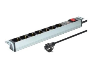 DIGITUS DN-95407 - Linka zasilania (montowany w stojaku) - AC 250 V - wejście: zasilanie - złącza wyjściowe: 7 - 1U - 19" - 2 m 