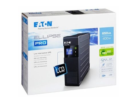 Eaton Ellipse PRO 650 - UPS - AC 230 V - 400 wat - 650 VA - 7 Ah - USB - złącza wyjściowe: 4 - 2U - 19"