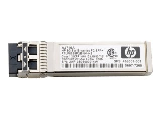 HPE B-Series - Moduł nadajnik/odbiornik SFP+ - kanał światłowodowy 8GB (fale krótkie) - Kanał Światłowodowy - dla Brocade 16Gb/1
