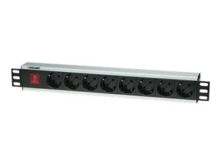 Intellinet 19" Rackmount 8-Way Power Strip - German Type, With On/Off Switch, No Surge Protection - Linka zasilania (montowany w