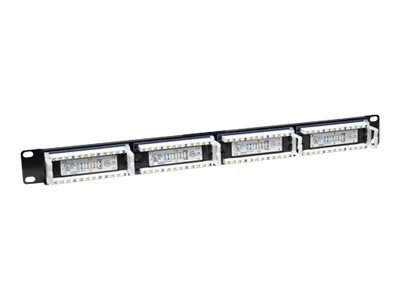 Intellinet Patch Panel, Cat5e, UTP, 24-Port, 1U, Black - Krosownica - CAT 5e - UTP - RJ-45 X 24 - czarny - 1U - 19"