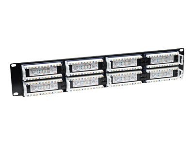 Intellinet Patch Panel, Cat5e, UTP, 48-Port, 2U, Black - Krosownica - CAT 5e - UTP - RJ-45 - czarny - 2U - 19"