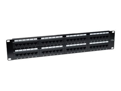 Intellinet Patch Panel, Cat5e, UTP, 48-Port, 2U, Black - Krosownica - CAT 5e - UTP - RJ-45 - czarny - 2U - 19"