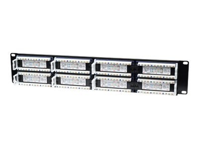 Intellinet Patch Panel, Cat5e, UTP, 48-Port, 2U, Black - Krosownica - CAT 5e - UTP - RJ-45 - czarny - 2U - 19"