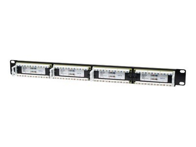 Intellinet Patch Panel, Cat6, UTP, 24-Port, 1U, Black - Krosownica - CAT 6 - UTP - RJ-45 X 24 - czarny - 1U - 19"