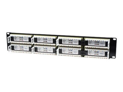 Intellinet Patch Panel, Cat6, UTP, 48-Port, 2U, Black - Krosownica - CAT 6 - UTP - RJ-45 X 48 - czarny - 2U - 19"