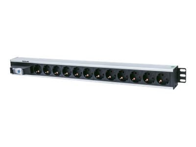 Intellinet Vertical Rackmount 12-Way Power Strip - German Type, With Single Air Switch, No Surge Protection - Jednostka dystrybu