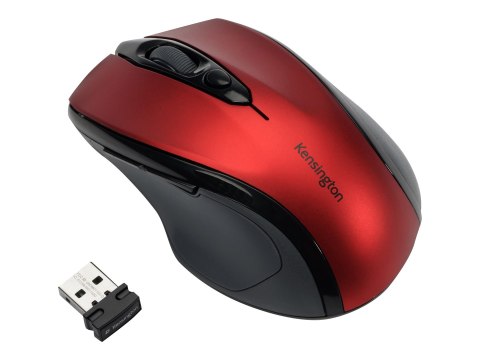 Kensington Pro Fit Mid-Size - Mysz - praworęczna - optyczna - bezprzewodowa - 2.4 GHz - odbiornik bezprzewodowy USB - czerwień r