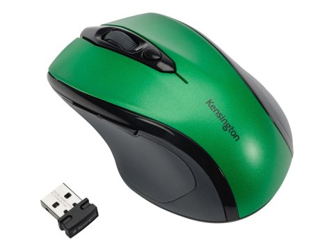 Kensington Pro Fit Mid-Size - Mysz - praworęczna - optyczna - bezprzewodowa - 2.4 GHz - odbiornik bezprzewodowy USB - zieleń szm