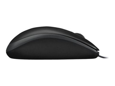 Logitech B100 - Mysz - prawo i leworęczna - optyczna - 3 przyciski - przewodowa - USB - czarny