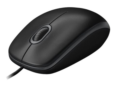 Logitech B100 - Mysz - prawo i leworęczna - optyczna - 3 przyciski - przewodowa - USB - czarny