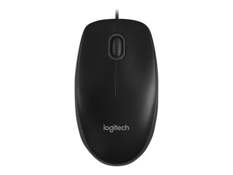 Logitech B100 - Mysz - prawo i leworęczna - optyczna - 3 przyciski - przewodowa - USB - czarny
