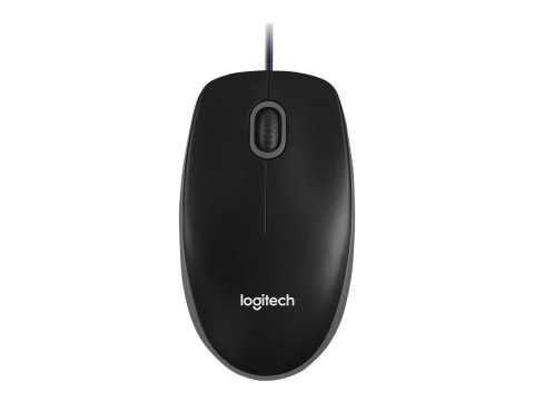 Logitech B100 - Mysz - prawo i leworęczna - optyczna - 3 przyciski - przewodowa - USB - czarny