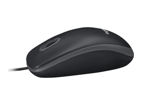 Logitech B100 - Mysz - prawo i leworęczna - optyczna - 3 przyciski - przewodowa - USB - czarny