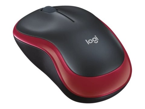 Logitech M185 - Mysz - optyczna - bezprzewodowa - 2.4 GHz - odbiornik bezprzewodowy USB - czerwony