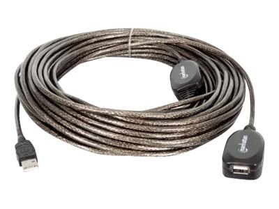 Manhattan USB-A to USB-A Extension Cable, 20m, Male to Female, Active, 480 Mbps (USB 2.0), Daisy-Chainable, Built In Repeater, H