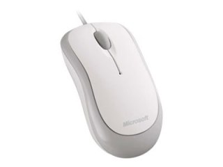 Microsoft Basic Optical Mouse - Mysz - prawo i leworęczna - optyczna - 3 przyciski - przewodowa - USB - biały