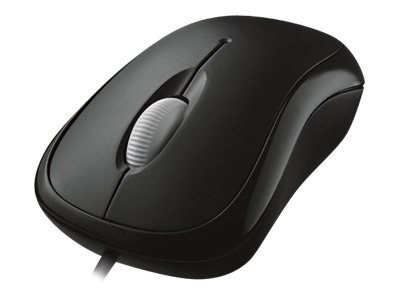 Microsoft Basic Optical Mouse - Mysz - prawo i leworęczna - optyczna - 3 przyciski - przewodowa - USB - czarny