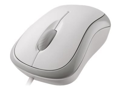 Microsoft Basic Optical Mouse for Business - Mysz - prawo i leworęczna - optyczna - 3 przyciski - przewodowa - PS/2, USB - biały